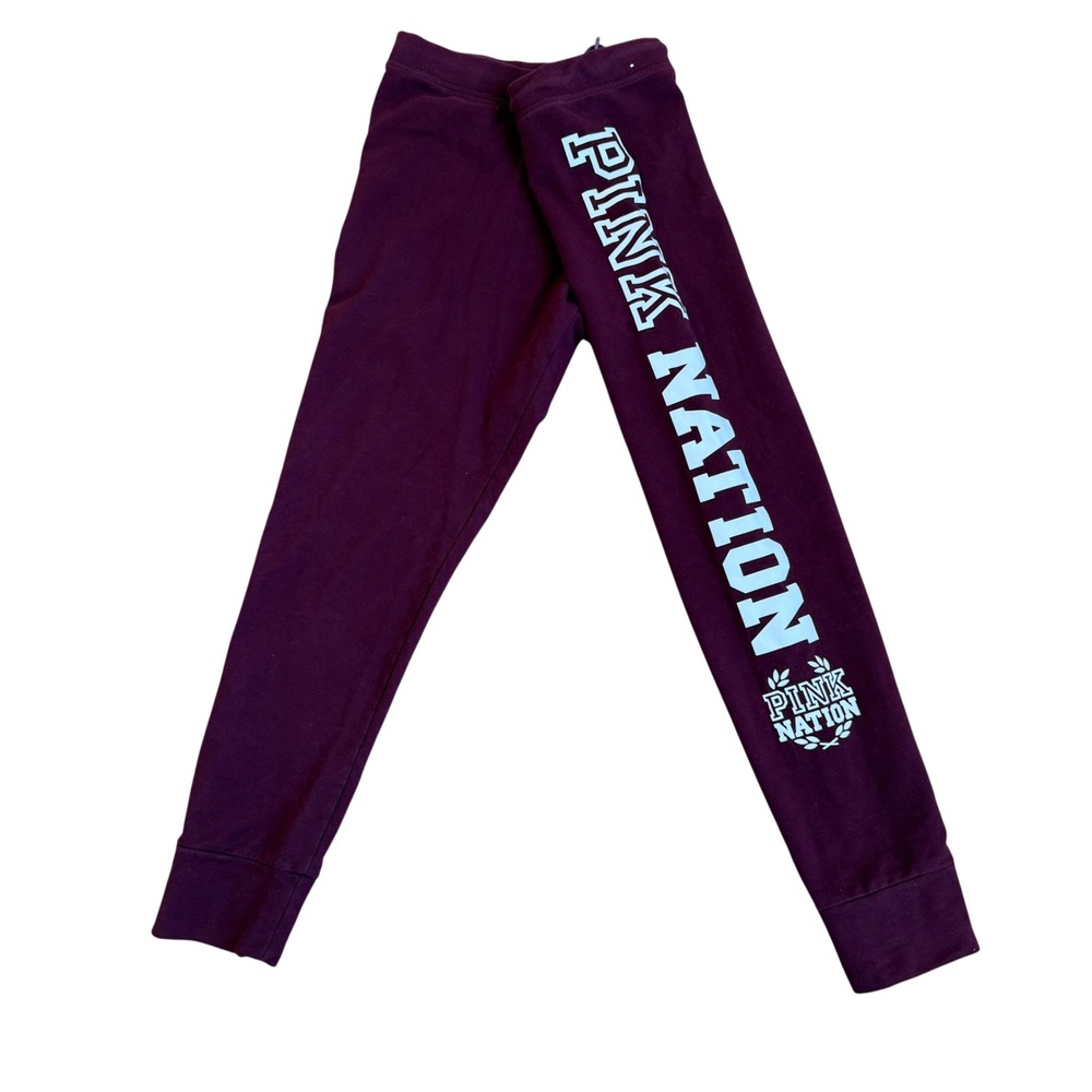 PINK Victoria's Secret Nation‎ Joggers Sweatpants Burgundy Size S - Picture 12 of 12